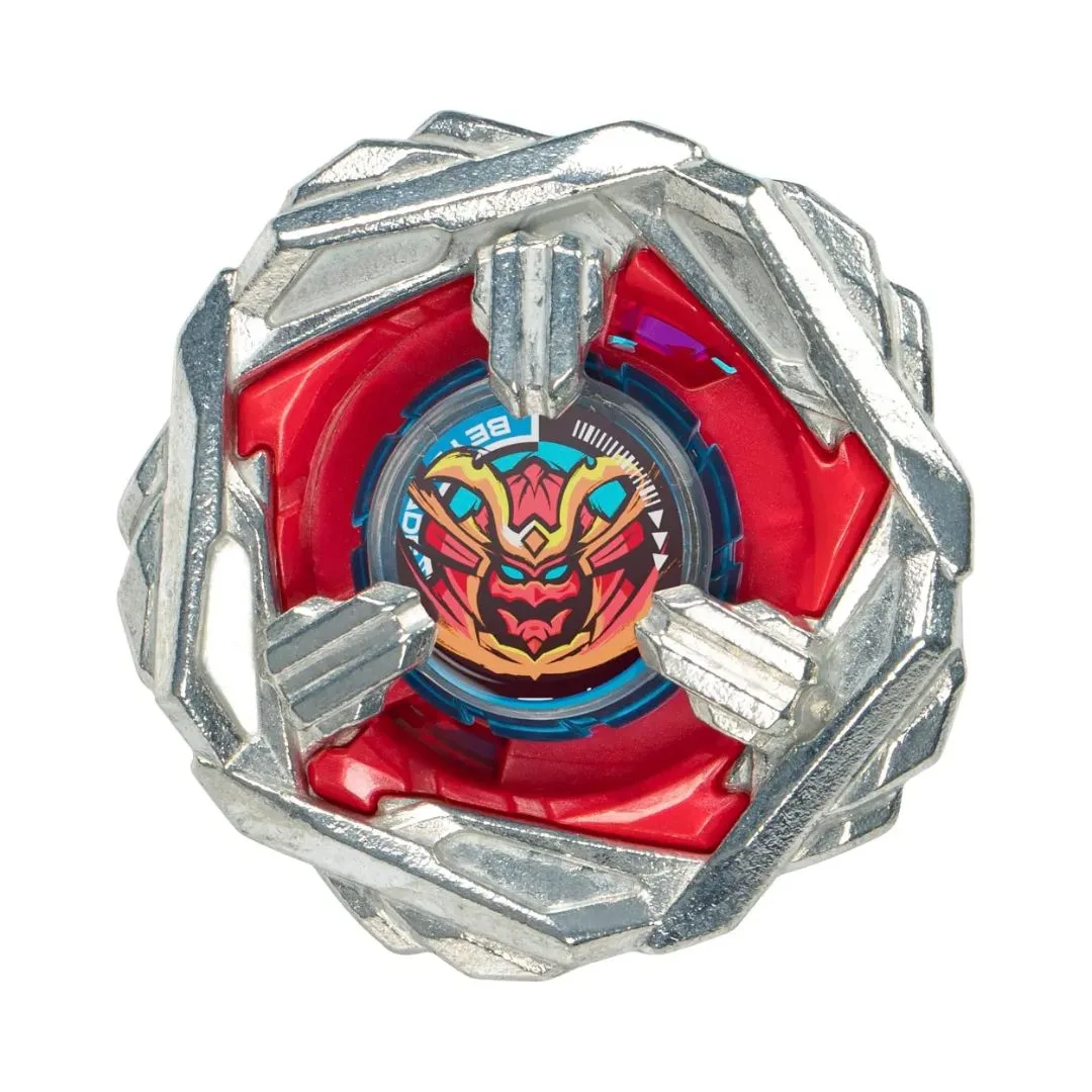 Beyblade X Steel Samurai 4-80T, featuring a dynamic spinning top design with vibrant colors and intricate detailing