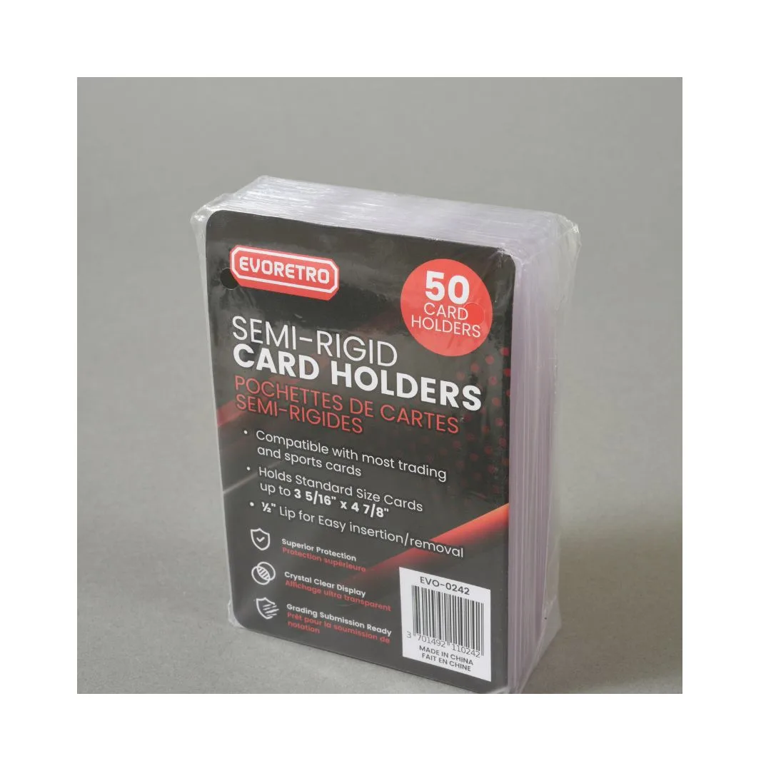 Evoretro semi-rigid packaging, 3 5/16" x 4 7/8", available in a pack of 50 units for versatile storage solutions