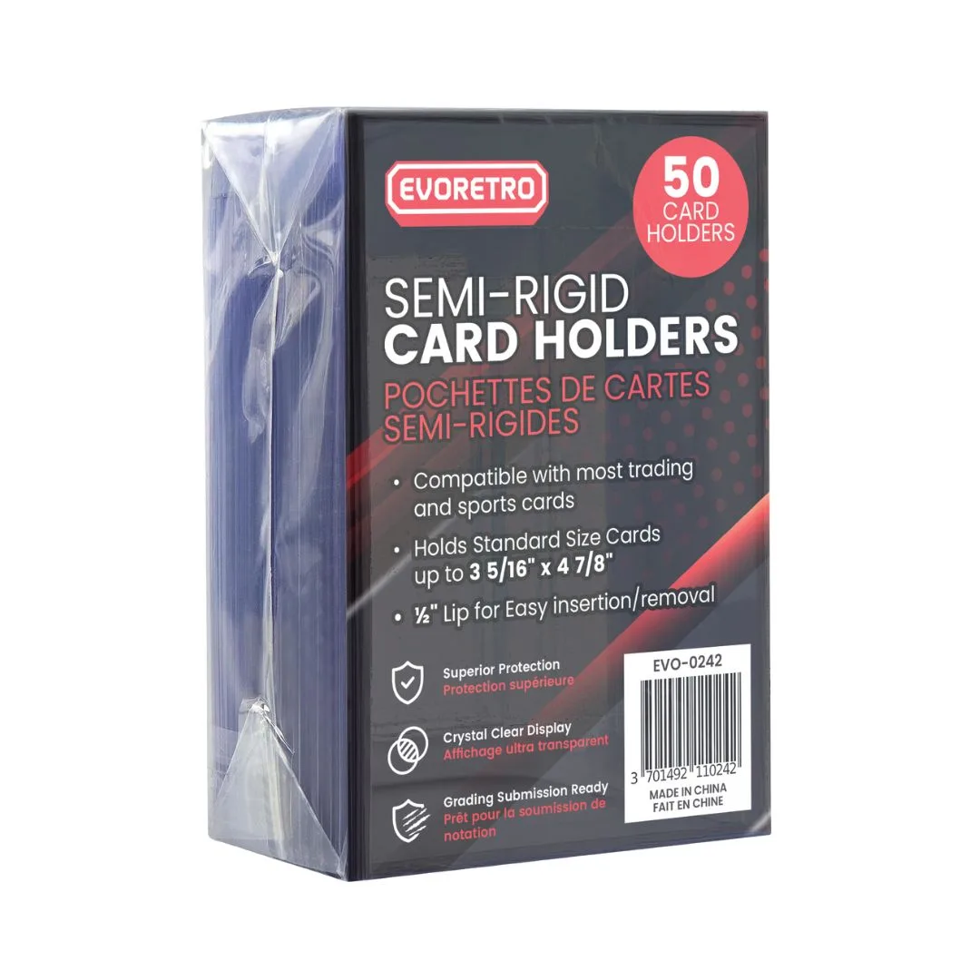 Evoretro semi-rigid packaging, 3 5/16" x 4 7/8", available in a pack of 50 units for versatile storage solutions