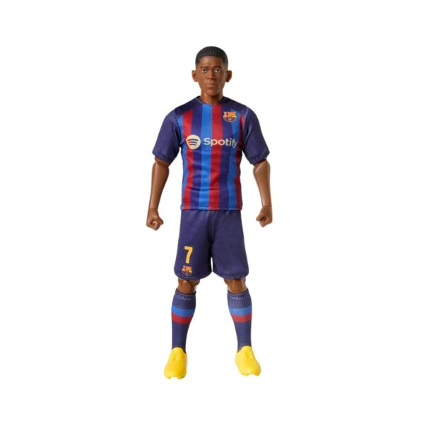 Arsenal football action figure of player Bukayo Saka in a dynamic pose, wearing the team's red and white kit