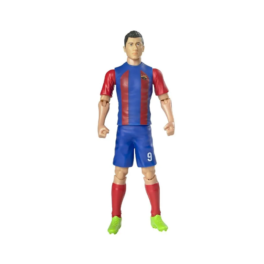Robert Lewandowski 20 cm figure in FC Barcelona uniform, highlighting his pose and team branding
