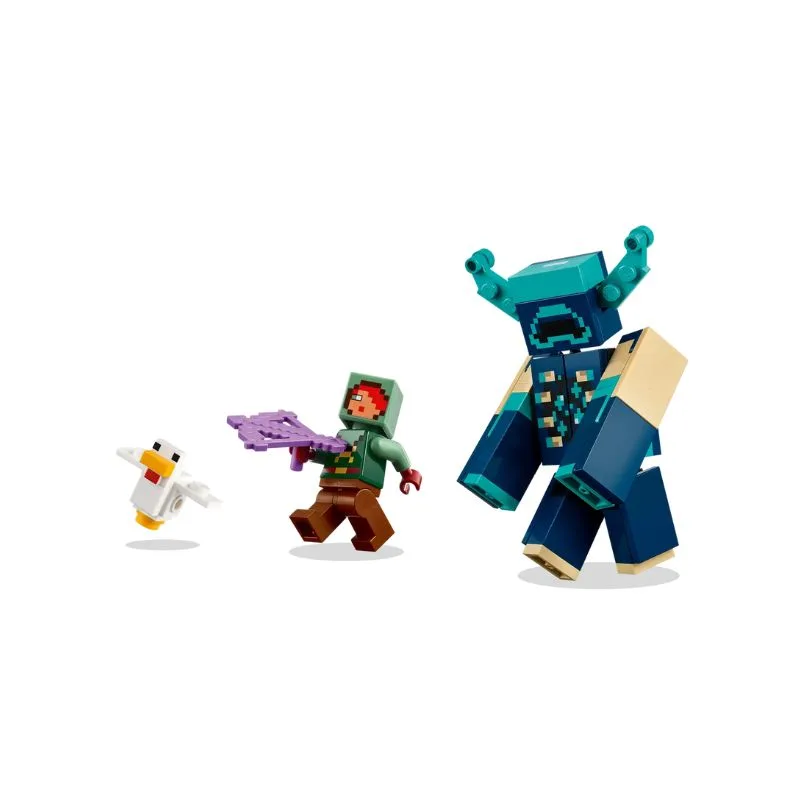 LEGO Minecraft set 21274 featuring The Warden Encounter with characters and elements from the popular game