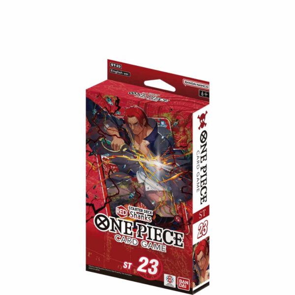 One Piece Trading Card Game English Start Deck ST23 featuring various character cards and game instructions
