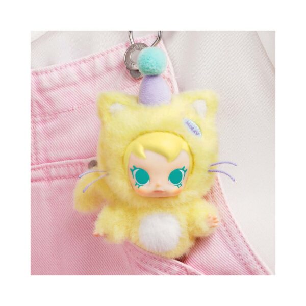 Plush pendant of Baby Molly from Pop Mart, designed as a collectible blind box toy with a cute, colorful appearance