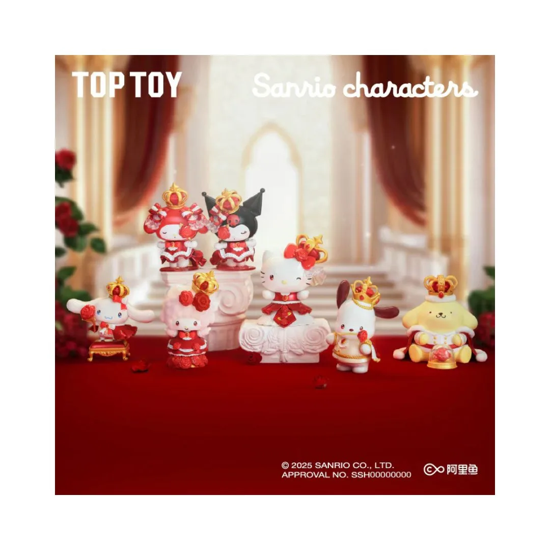 Blind box featuring various Sanrio characters from the Rose Night Series, showcasing their unique designs and colors