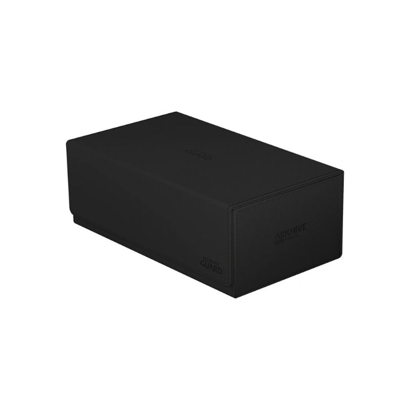 Ultimate Guard Arkhive 800+ Xenoskin - Black-2 Premium black storage case for trading cards, featuring XenoSkin exterior, microfiber lining, and secure magnetic closure.