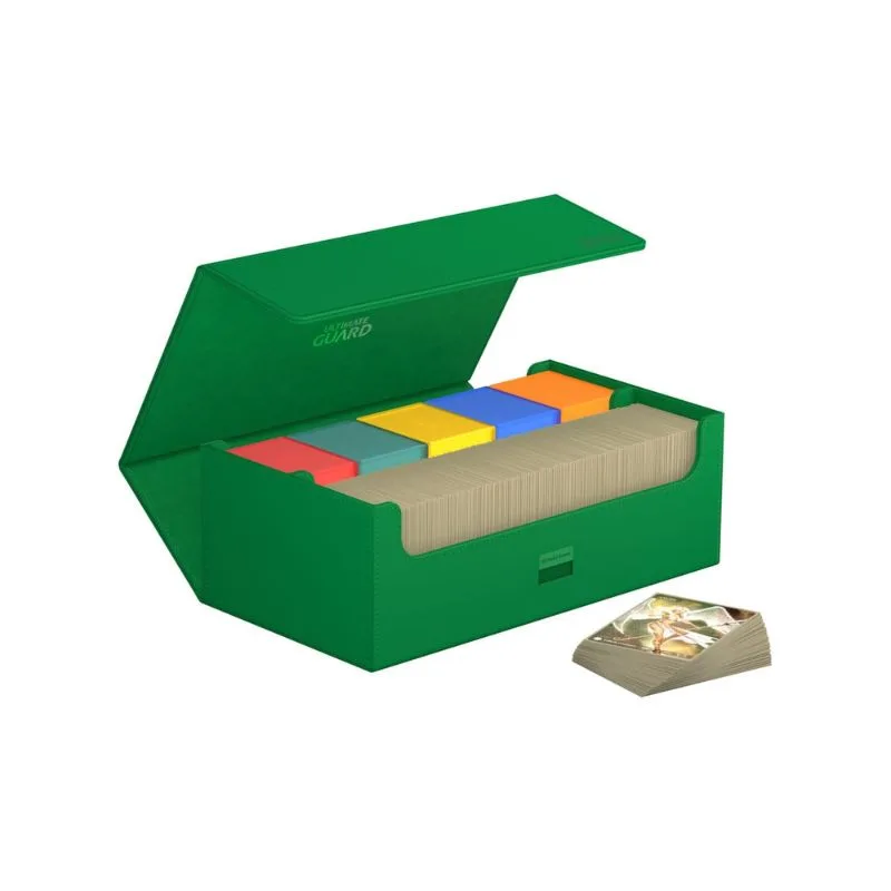 Green Ultimate Guard Arkhive 800+ storage case, designed for card protection and organization