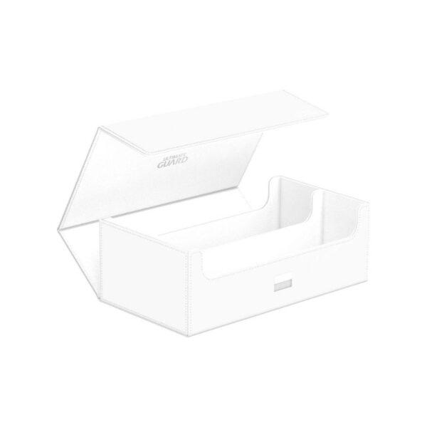 Ultimate Guard Arkhive 800+ Xenoskin in white, designed for card storage and protection, featuring a sleek, modern design