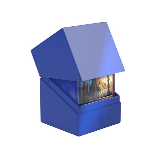 Solid blue Ultimate Guard Boulder 100+ storage box for card protection and organization