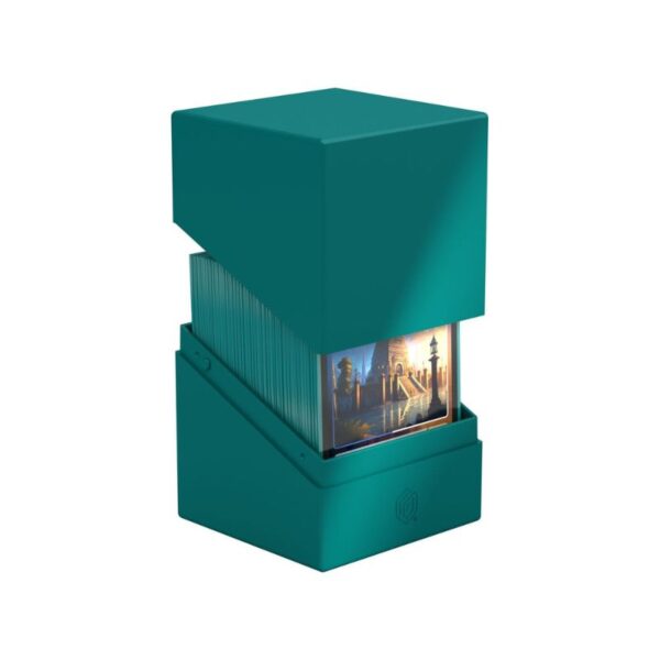 Ultimate Guard Boulder 100+ in solid petrol color, designed for card storage and protection