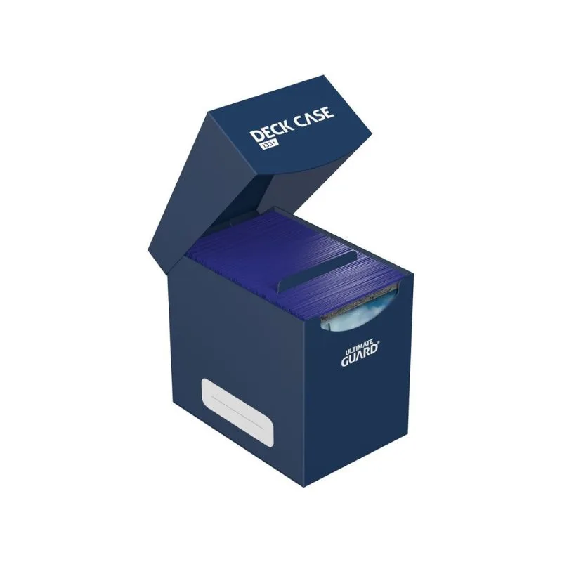 Blue Ultimate Guard Deck Case 133+, designed for card protection and storage, featuring a sleek and durable exterior