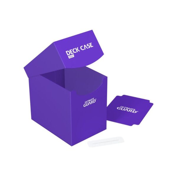 Purple Ultimate Guard Deck Case 133+, designed for card protection and storage, featuring a sleek and durable exterior