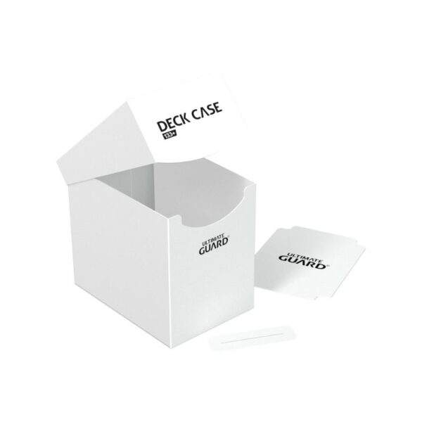 Ultimate Guard Deck Case 133+ in white, designed for card protection and storage, featuring a sleek and durable design
