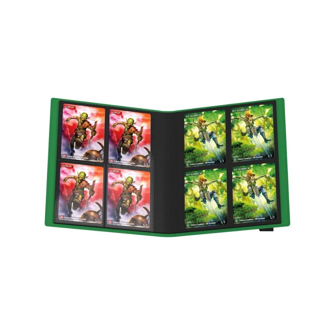 Green Ultimate Guard Flexxfolio 160 with 8 pockets for card storage, featuring a sleek and durable design.