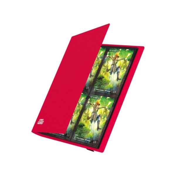 Red Ultimate Guard Flexxfolio 160 with 8 pockets for card storage, featuring a sleek and durable design