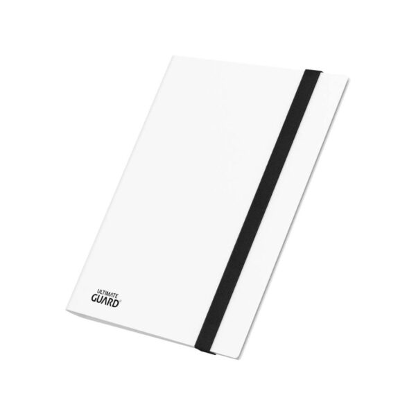 Ultimate Guard Flexxfolio 360, white, featuring 18 pockets for card storage and organization.