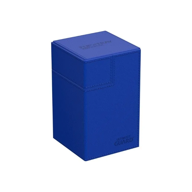 Ultimate Guard Twin Flip'n'Tray 100+ in Blue Xenoskin, designed for card storage and protection
