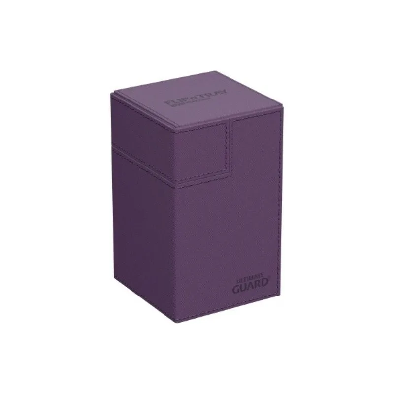 Purple Ultimate Guard Flip'n'Tray 100+ deck box, designed to store and protect over 100 double-sleeved trading cards.