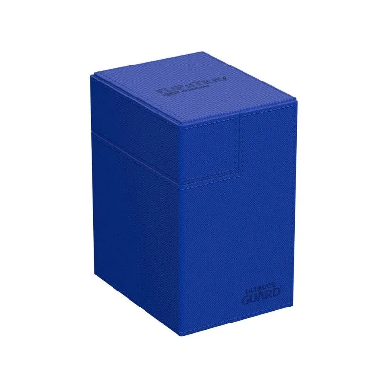 . Ultimate Guard Flip'n'Tray 133+ in Xenoskin Blue, designed for card storage and protection with a sleek, modern look