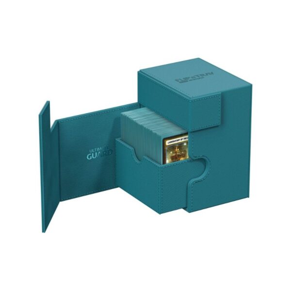Ultimate Guard Flip'n'Tray 133+ in Petrol Xenoskin, designed for card storage and protection with a sleek, modern look