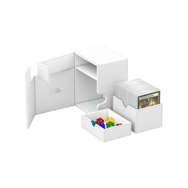 Ultimate Guard Flip'n'Tray 133+ in Xenoskin White, designed for card storage and protection with a sleek, modern look
