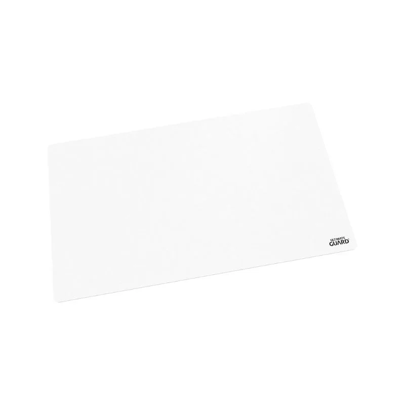 White Ultimate Guard Play-Mat designed for card games, featuring a smooth surface for optimal gameplay and protection
