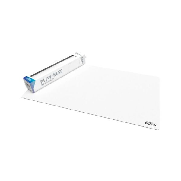 White Ultimate Guard Play-Mat designed for card games, featuring a smooth surface for optimal gameplay and protection