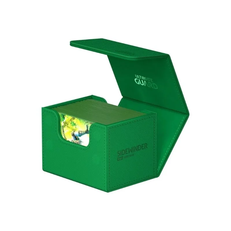 Ultimate Guard Sidewinder 100+ in Xenoskin Green, a protective case for card storage and transport
