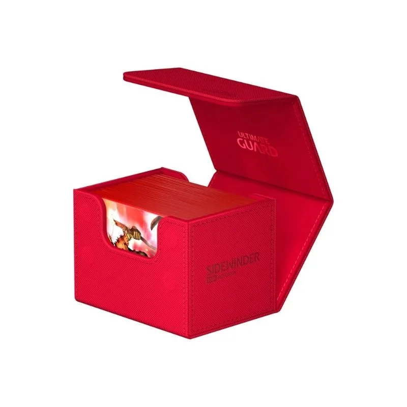 Red Ultimate Guard Sidewinder 100+ storage case made of durable Xenoskin material for card protection
