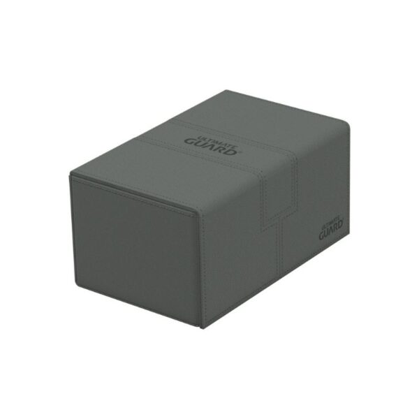 Ultimate Guard Twin Flip'n'Tray 160+ in Xenoskin Grey, designed for card storage and protection