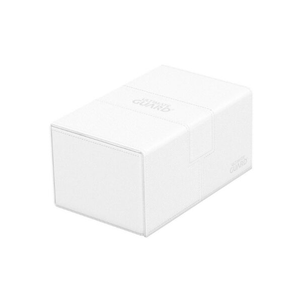 Ultimate Guard Twin Flip'n'Tray 160+ in white Xenoskin, designed for card storage and protection