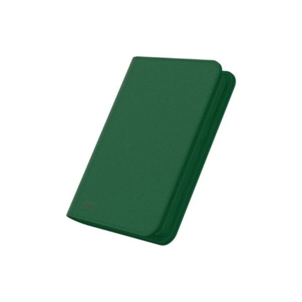 Green XenoSkin™ binder with 20 integrated 8-pocket pages, holds up to 160 double-sleeved trading cards, features zipper closure.