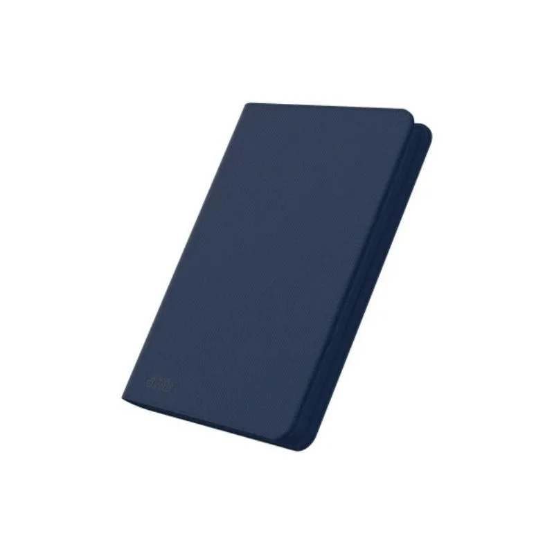 Blue Ultimate Guard Zipfolio 320 card binder with 16 pockets, durable XenoSkin cover, and zipper closure for card protection.