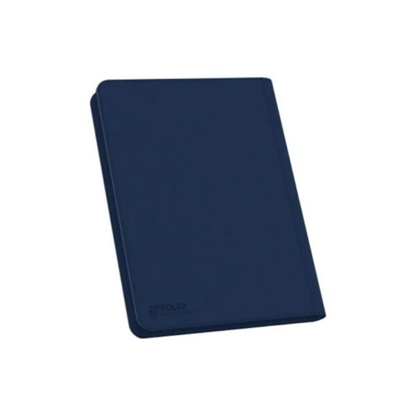 Blue Ultimate Guard Zipfolio 320 card binder with 16 pockets, durable XenoSkin cover, and zipper closure for card protection.