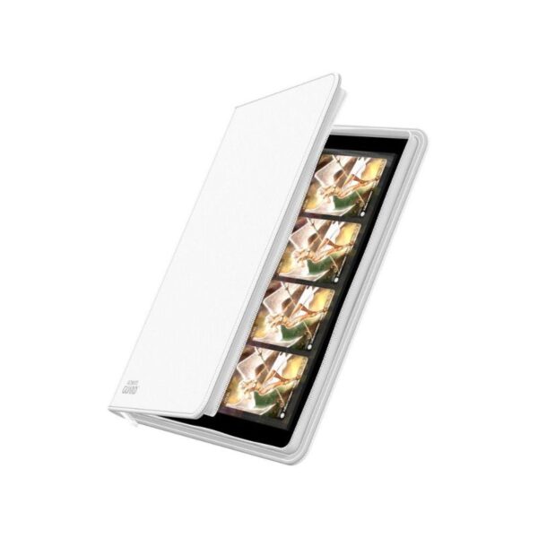 Ultimate Guard Zipfolio 320, a white Xenoskin binder with 16 pockets for card storage and organization
