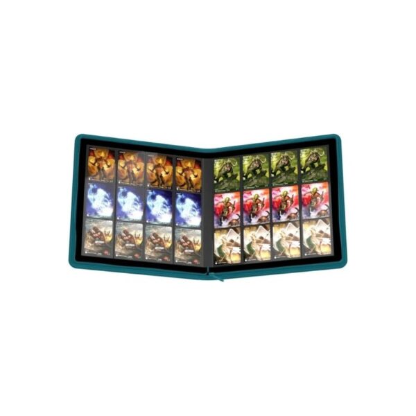 Petrol Ultimate Guard Zipfolio 480 binder with zipper, holds 480 double-sleeved cards, features durable XenoSkin™ cover.