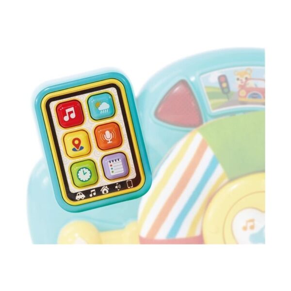Interactive VTech Toot Toot Drivers toy car with colorful design, buttons, and sounds for engaging playtime for babies
