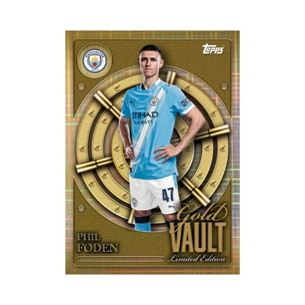 Manchester City 2025/26 collector tin featuring trading cards, autographs, and limited edition gold foilfractor collectibles