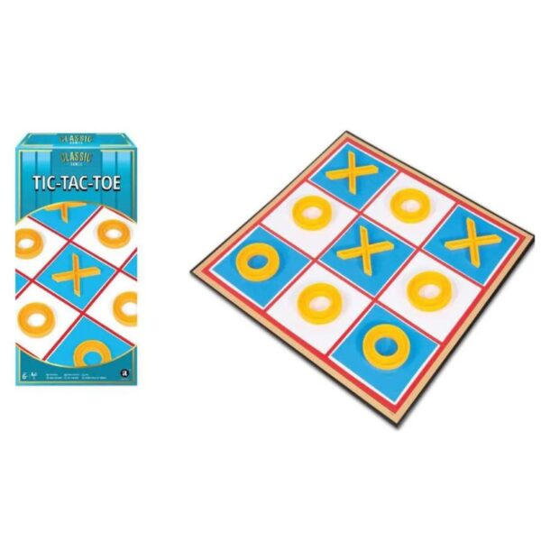 Classic Tic-Tac-Toe game board featuring a grid with Xs and Os in a simple design, suitable for all ages.