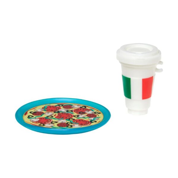 Barbie Italy Travel Doll dressed in a stylish outfit, holding a map, with iconic Italian landmarks in the background