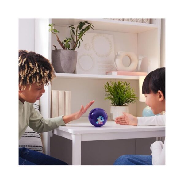 A colorful interactive hamster ball with a playful design, featuring buttons and lights for engaging pet playtime