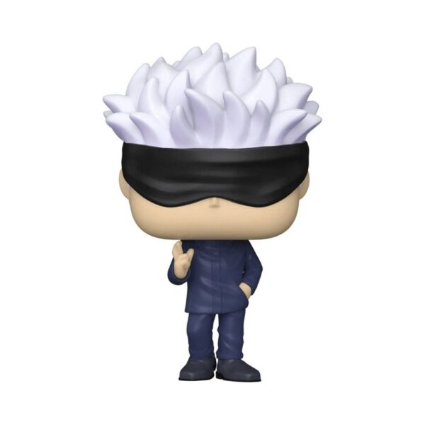 Funko Pop! figure of Gojo from Jujutsu Kaisen, featuring his signature white hair and blindfolded eyes