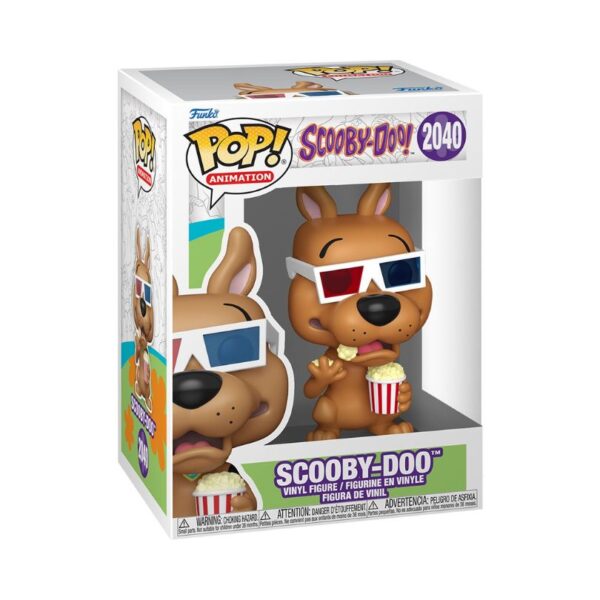 Join Scooby-Doo for a movie night! The Scooby-Doo with Popcorn Funko Pop! features the iconic dog in 3D glasses—perfect for fans and collectors alike.