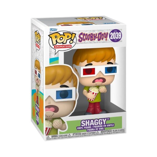 Funko Pop figure of Scooby-Doo holding popcorn, representing classic animation and pop culture from Hanna-Barbera.
