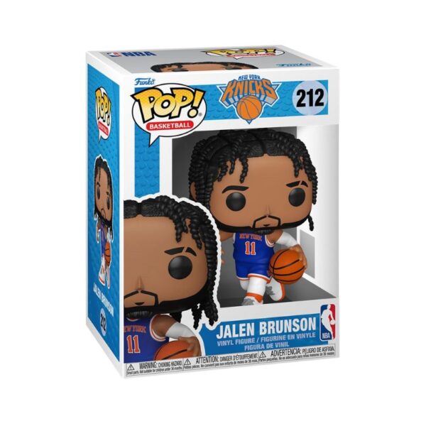 Funko Pop! figure of NBA Knicks player Jalen Brunson, featuring his team uniform and signature hairstyle