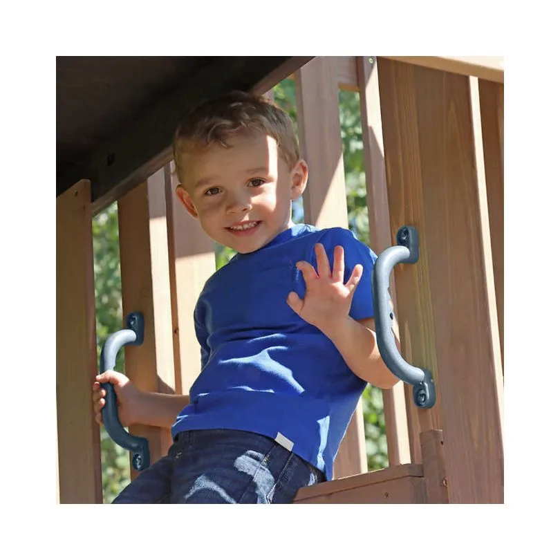 Outdoor playset featuring a Gorilla Skyline Lookout design, complete with slides, climbing structures, and swings for children.