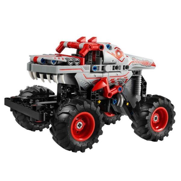 LEGO Technic 42200 Monster Jam ThunderROARus pull-back toy truck, featuring vibrant colors and detailed design for play