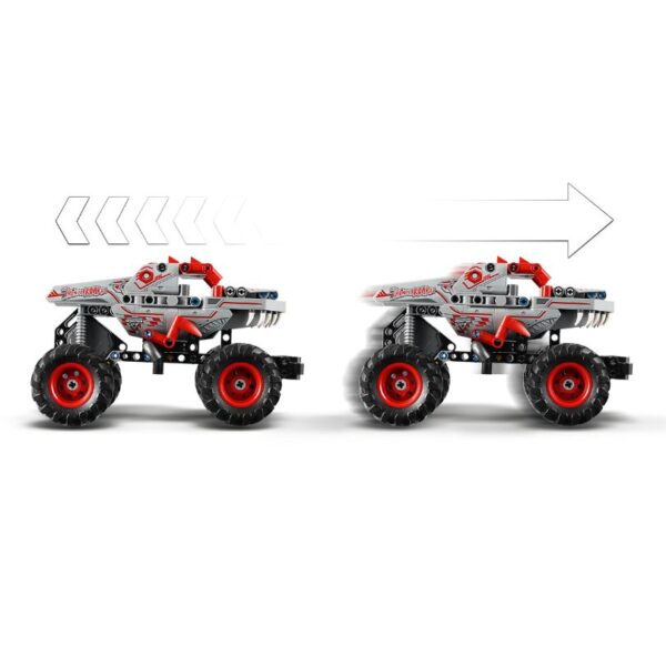 LEGO Technic 42200 Monster Jam ThunderROARus pull-back toy truck, featuring vibrant colors and detailed design for play