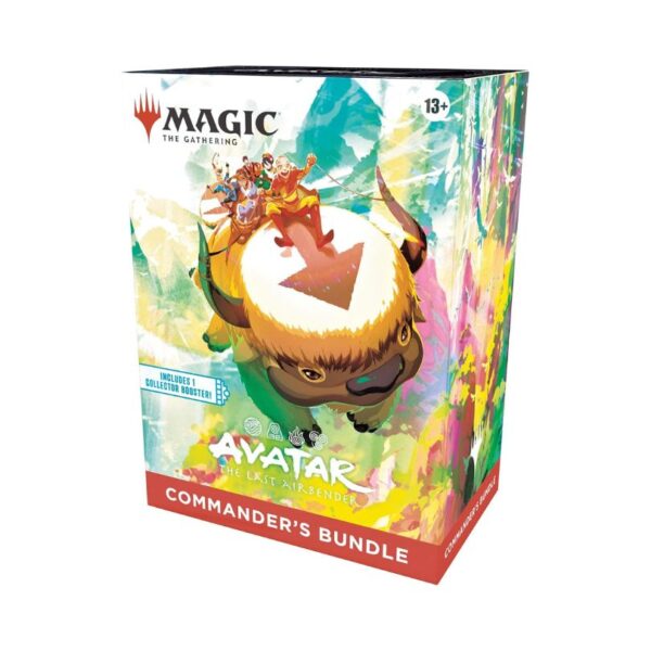 MTG Avatar The Last Airbender Commander's Gift Bundle featuring themed cards and accessories in a decorative box