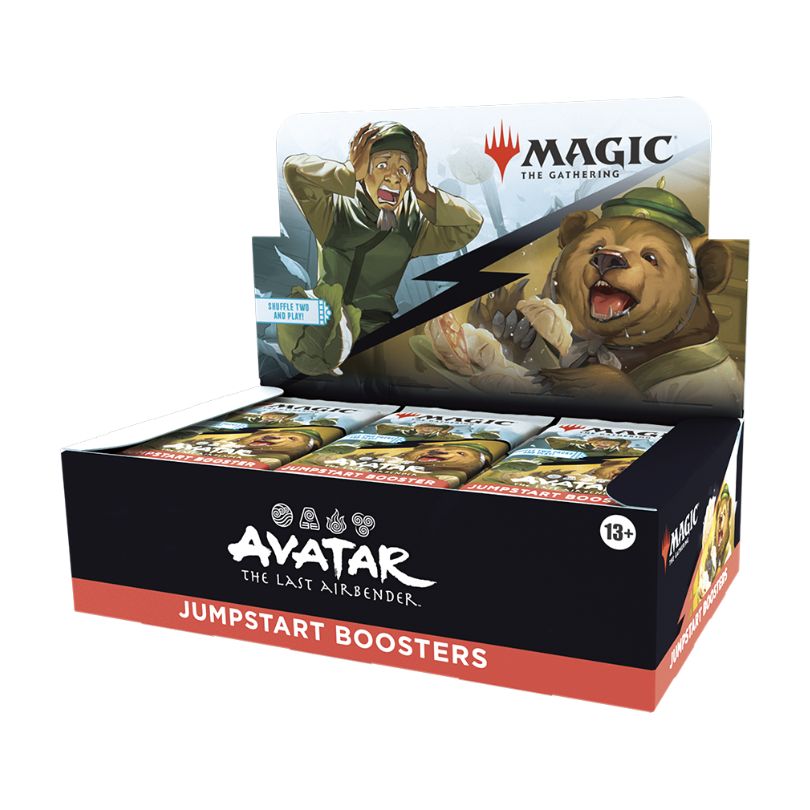 MTG_ Avatar The Last Airbender Jumpstart Booster (x24) D45900001 A box of 24 MTG Jumpstart Boosters themed around Avatar: The Last Airbender, featuring vibrant artwork and character designs